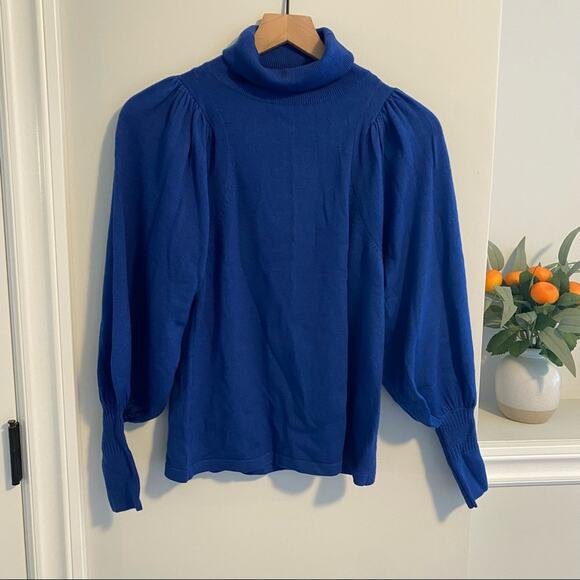 NWT APIECE APART Royal Blue Wool Silk Balloon Sleeve Sweater Small - Picture 8 of 16